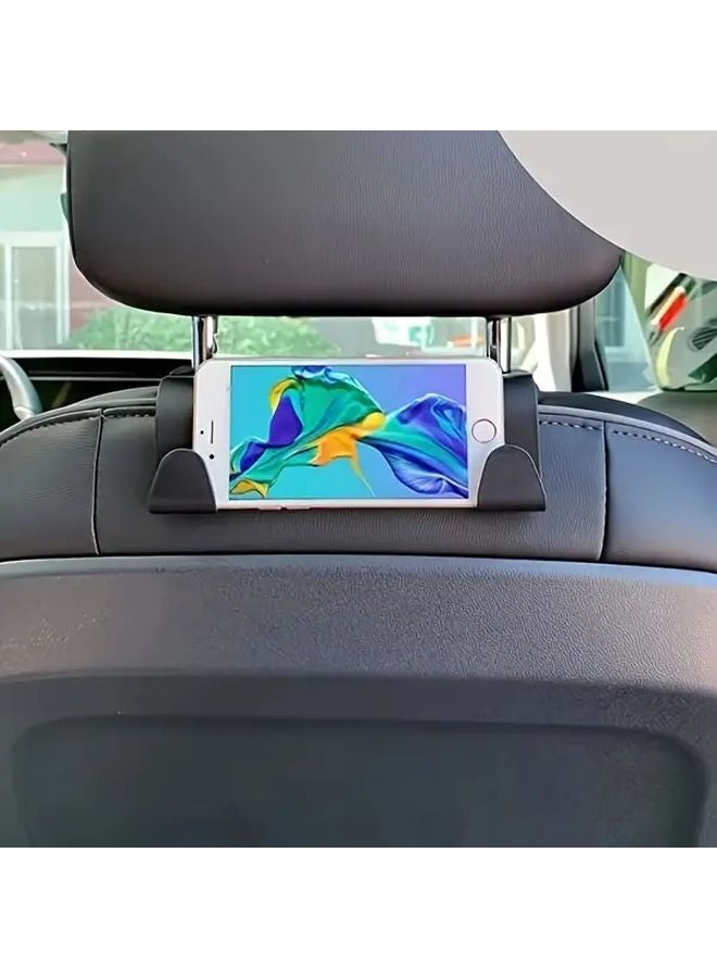 4pcs Black Car Headrest Hooks Back Seat Storage Hangers Handbag Holders - Image 4